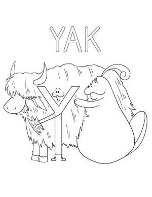 Y Harfi boyama sayfası,  coloring page, Yak Harfi Y, 