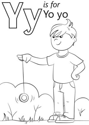 Y Harfi boyama sayfası,  coloring page, Y Harfi Yo Yo, 