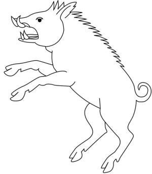 Yaban Domuzu boyama sayfası,  coloring page, Küçük Domuz Zıplama, 