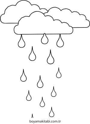 Yağmur boyama sayfası – el becerilerini geliştirir, boyama çalışması