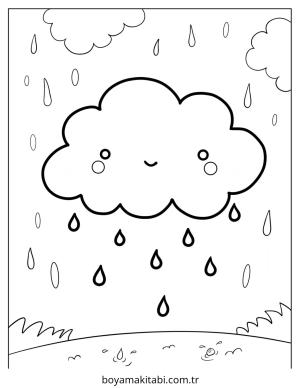 Yağmur boyama sayfası – yaratıcılığı geliştirir, keyifli zaman