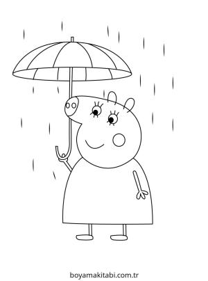 Yağmur boyama sayfası – eğlenceli etkinlik, el becerilerini geliştirir