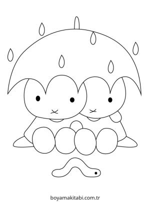 Yağmur boyama sayfası – el becerilerini geliştirir, boyama çalışması