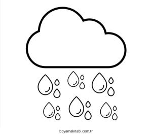 Yağmur boyama sayfası – ücretsiz yazdır, boyama etkinliği