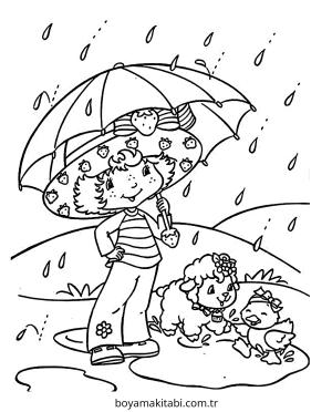 Yağmur boyama sayfası – eğitici aktivite, yaratıcılık