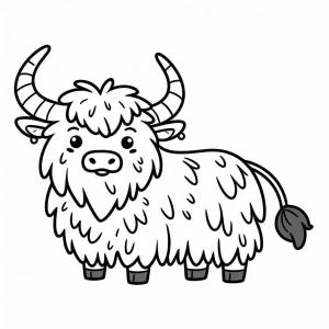 Yak boyama sayfası,  coloring page, Yak’ı Kolay Çiz, 