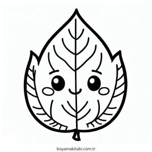 Yaprak boyama sayfası – kolay boyama, eğitici aktivite