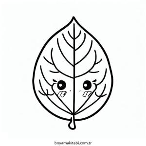 Yaprak boyama sayfası – okul öncesi, evde etkinlik