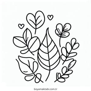 Yaprak boyama sayfası – boyama etkinliği, çocuk aktivitesi