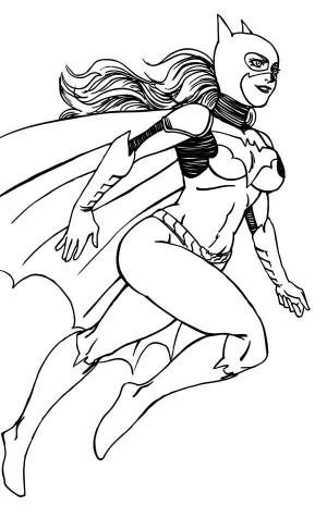 Yarasa Kız boyama sayfası,  coloring page, Havalı Batgirl Mutlu, 