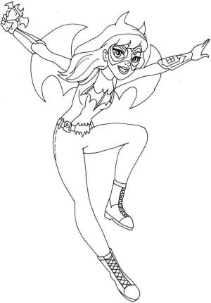 Yarasa Kız boyama sayfası,  coloring page, Batgirl Tutan Silah, 