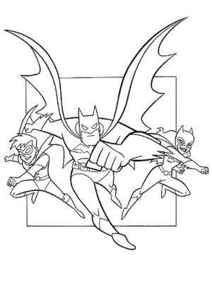 Yarasa Kız boyama sayfası,  coloring page, Batman, Robin ve Batgirl, 