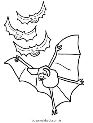 Yarasa boyama sayfası – evde etkinlik, ücretsiz yazdır