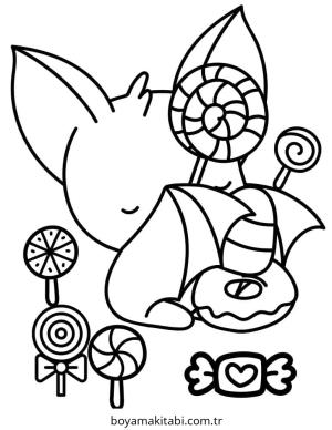 Yarasa boyama sayfası – basit çizim, kolay boyama