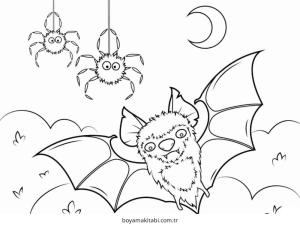 Yarasa boyama sayfası – çocuk aktivitesi, PDF indir