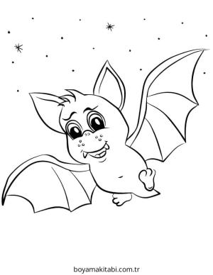 Yarasa boyama sayfası – çocuk aktivitesi, PDF indir