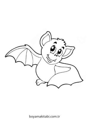 Yarasa boyama sayfası – sanatsal çalışma, çocuklar için