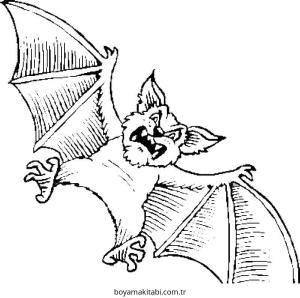 Yarasa boyama sayfası – okul öncesi, evde etkinlik