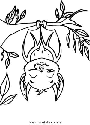 Yarasa boyama sayfası – renkli çizimler, okul öncesi