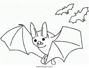 Yarasa boyama sayfası – evde etkinlik, ücretsiz yazdır