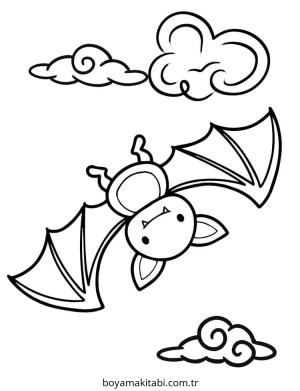 Yarasa boyama sayfası – basit çizim, kolay boyama