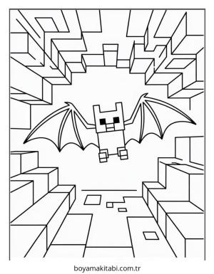 Yarasa boyama sayfası – renkli çizimler, okul öncesi