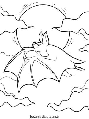 Yarasa boyama sayfası – sanatsal çalışma, çocuklar için