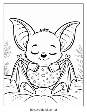 Yarasa boyama sayfası – evde etkinlik, ücretsiz yazdır