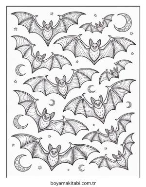 Yarasa boyama sayfası – boyama çalışması, yaratıcılığı geliştirir