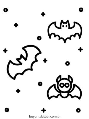 Yarasa boyama sayfası – okul öncesi, evde etkinlik