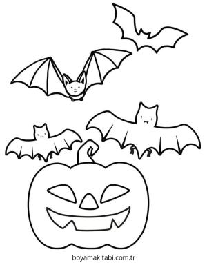 Yarasa boyama sayfası – renkli çizimler, okul öncesi