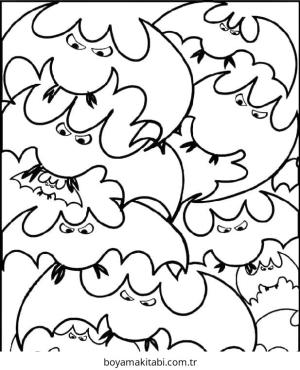 Yarasa boyama sayfası – keyifli zaman, renkli çizimler