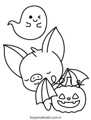 Yarasa boyama sayfası – basit çizim, kolay boyama