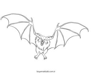 Yarasa boyama sayfası – boyama etkinliği, çocuk aktivitesi