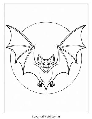 Yarasa boyama sayfası – boyama etkinliği, çocuk aktivitesi