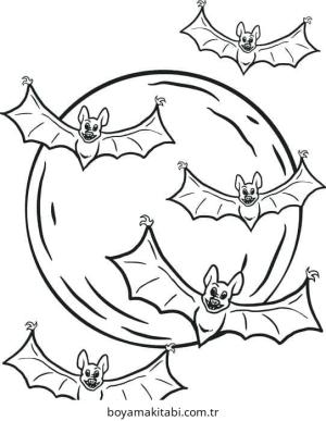 Yarasa boyama sayfası – el becerilerini geliştirir, boyama çalışması