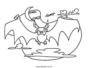 Yarasa boyama sayfası – boyama etkinliği, çocuk aktivitesi