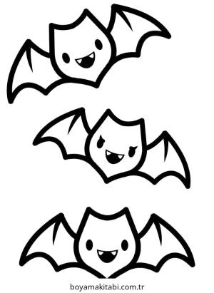 Yarasa boyama sayfası – çizgi film temalı, basit çizim