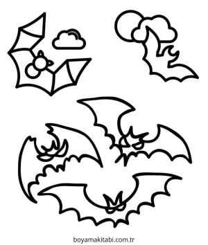 Yarasa boyama sayfası – boyama çalışması, yaratıcılığı geliştirir