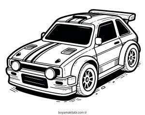 Yarış Arabası boyama sayfası – çocuklar için, çizgi film temalı