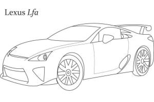 Yarış Arabası boyama sayfası, Sports Race Car coloring page, Lexus Lfa Yarış Arabası, 