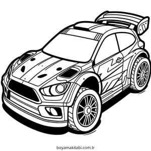 Yarış Arabası boyama sayfası – kolay boyama, eğitici aktivite