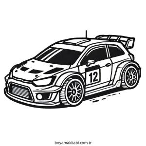 Yarış Arabası boyama sayfası – yaratıcılığı geliştirir, keyifli zaman
