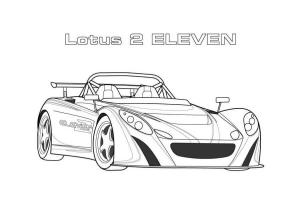 Yarış Arabası boyama sayfası, Sports Race Car coloring page, Lotus 2 Eleven Yarış Arabası, 