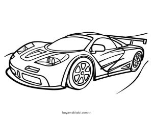 Yarış Arabası boyama sayfası – keyifli zaman, renkli çizimler