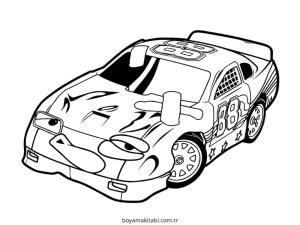 Yarış Arabası boyama sayfası – sanatsal çalışma, çocuklar için