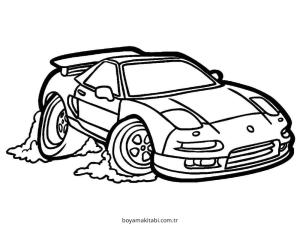 Yarış Arabası boyama sayfası – PDF indir, sevimli karakter