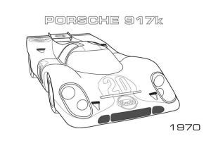 Yarış Arabası boyama sayfası, Sports Race Car coloring page, Porsche 917K Yarış Arabası, 