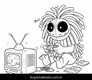 Yarnaby boyama sayfası – eğlenceli etkinlik, el becerilerini geliştirir