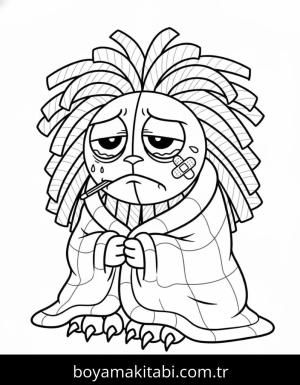 Yarnaby boyama sayfası – sevimli karakter, sanatsal çalışma